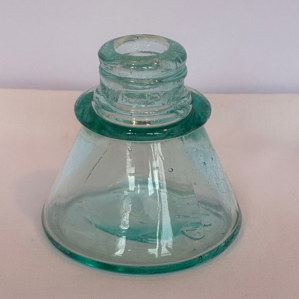 Carter's Inkwell Antique Aqua Glass Conical USA Victorian Desk Writing History